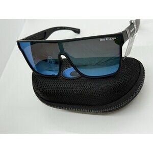 True Religion TRM1799-9MB1R-GM-S Cat 3 Blue Mirrored Sunglasses NEW & Costa Case